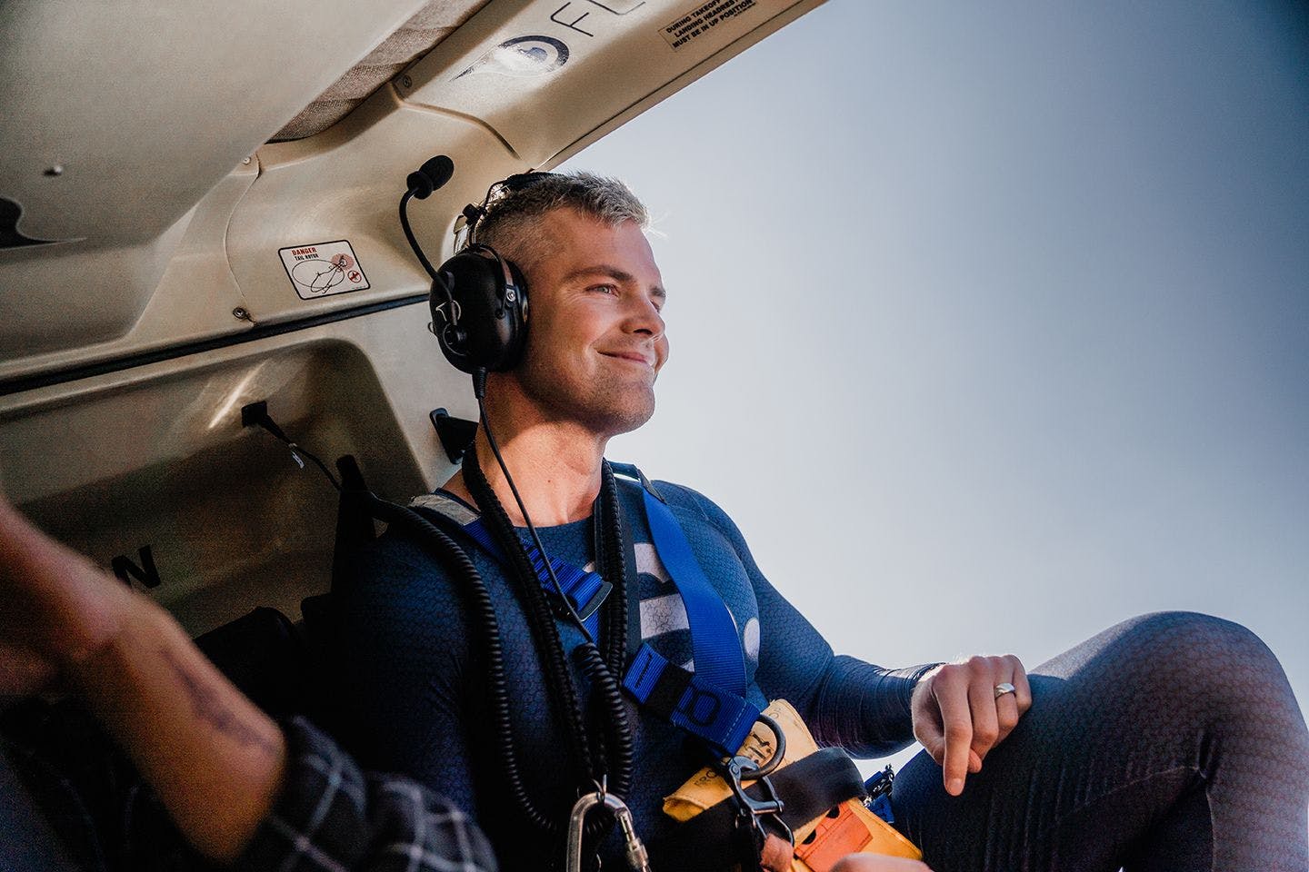 Ryan Serhant in helicopter
